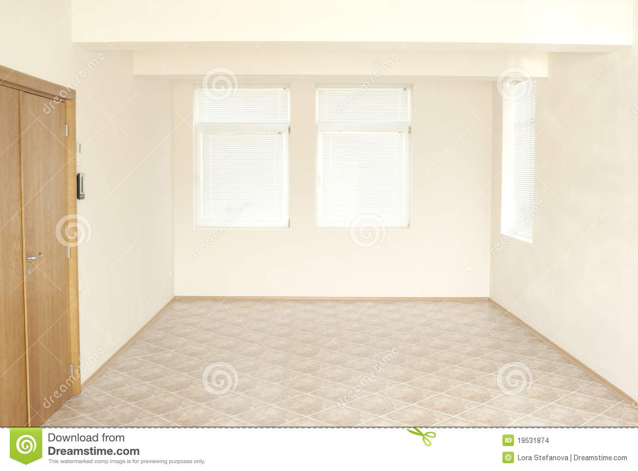 Empty Office Room With Wooden Door That Can Be Used For Background Or