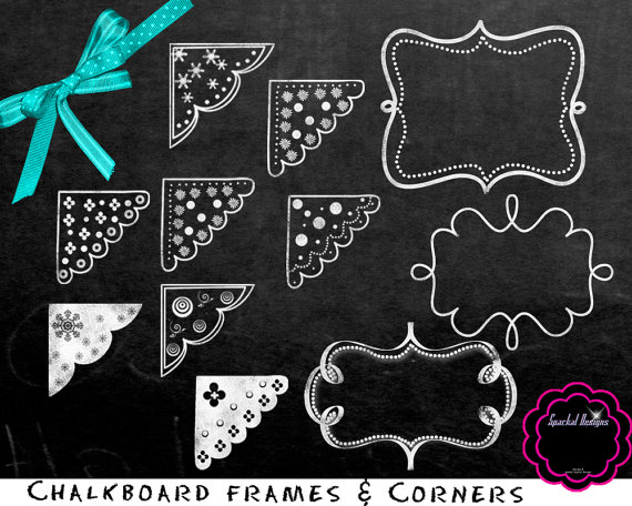 Frames Chalkboard Corner Clip Art Chalkboard Wedding Banner Clipart    