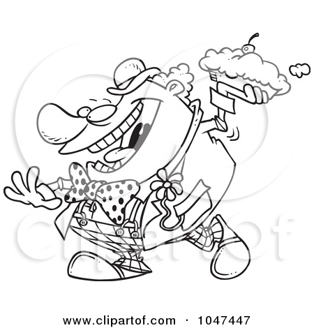 Free  Rf  Clip Art Illustration Of A Cartoon Clown Throwing A Pie