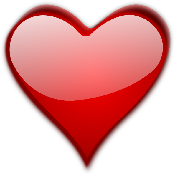 Glossy Red Heart Clip Art At Clker Com   Vector Clip Art Online    