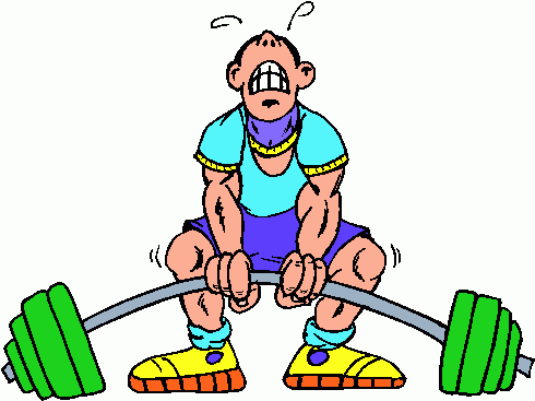 Hilarious Cartoon Weightlifter Sports Clipart  Funny Cartoon Guy