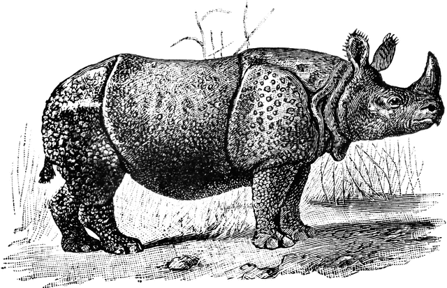 One Horned Rhinoceros   Clipart Etc