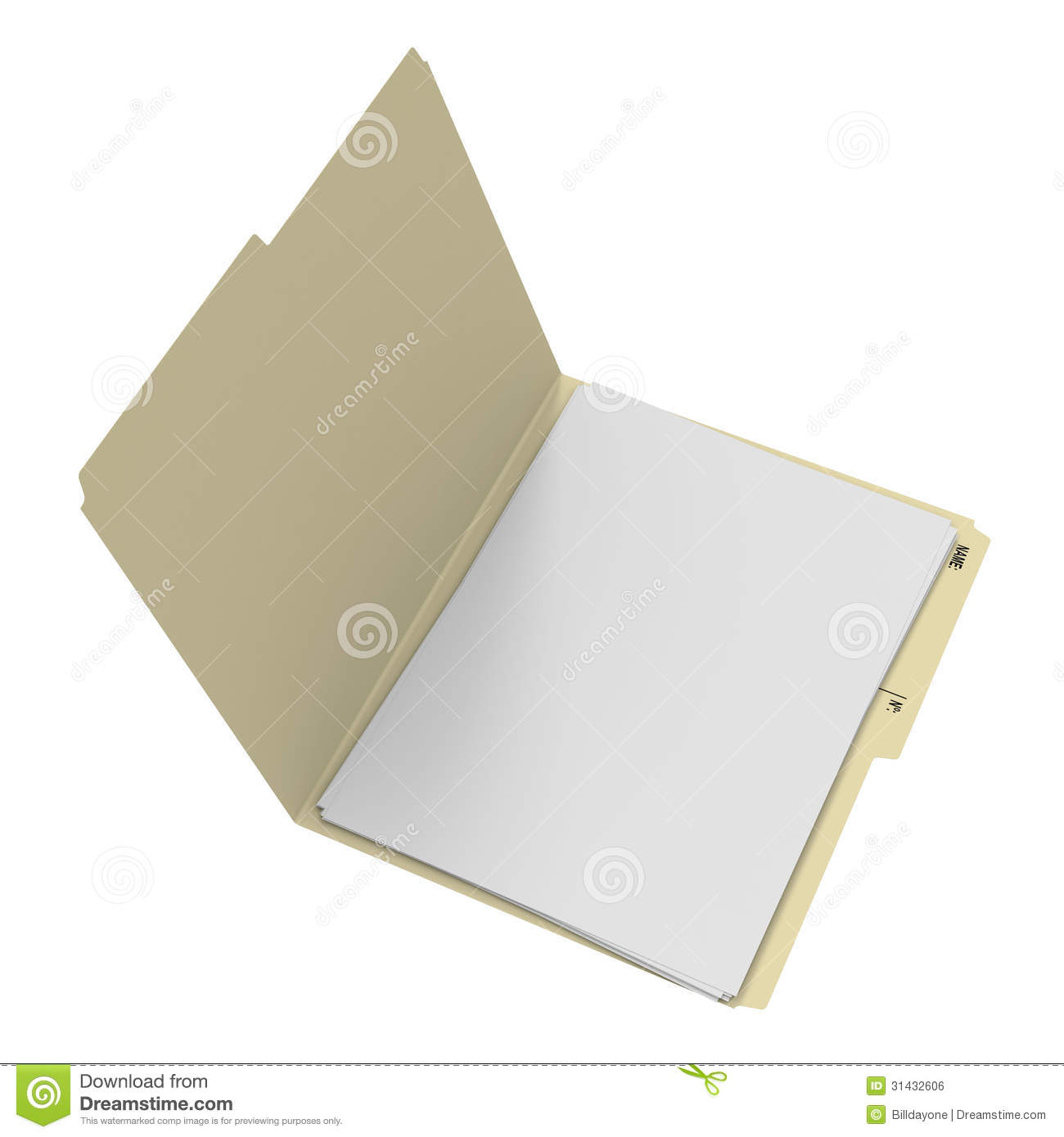 Open Office Folder With Blank Paper Royalty Free Stock Image   Image    