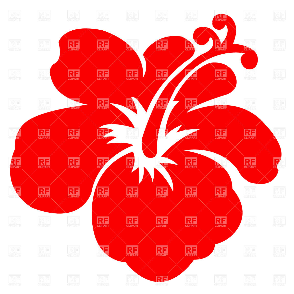 Red Hawaiian Flower   Hibiscus Silhouette 36176 Plants And Animals