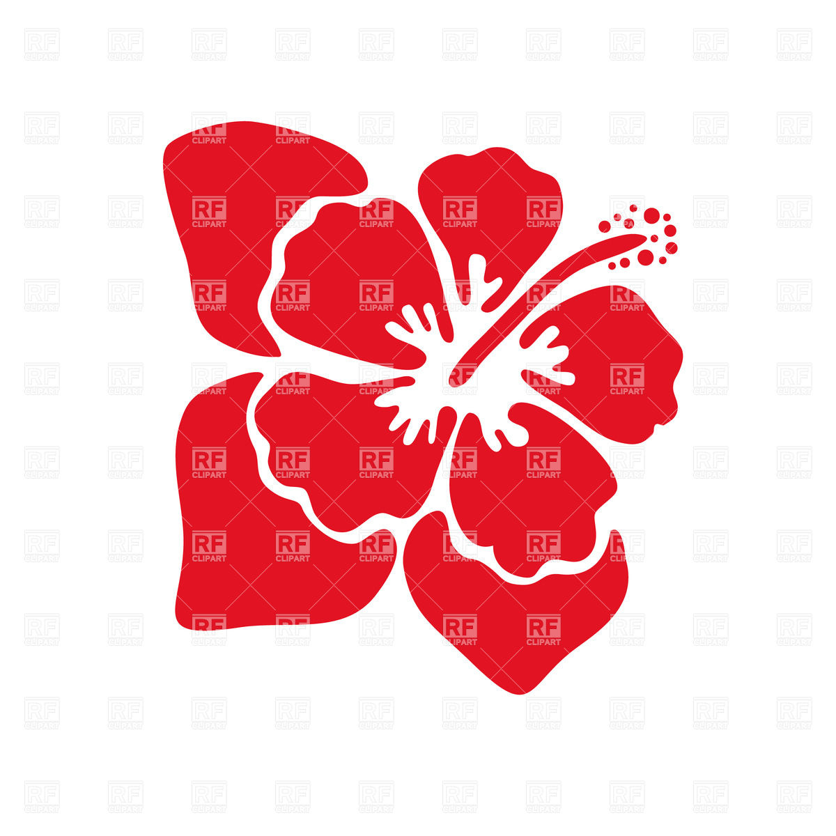 Red Hibiscus Flower 25985 Download Royalty Free Vector Clipart  Eps