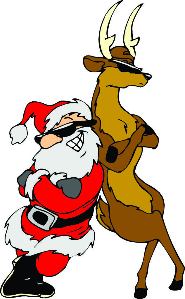 Santa Claus And Reindeer Clipart Vector And Pictures