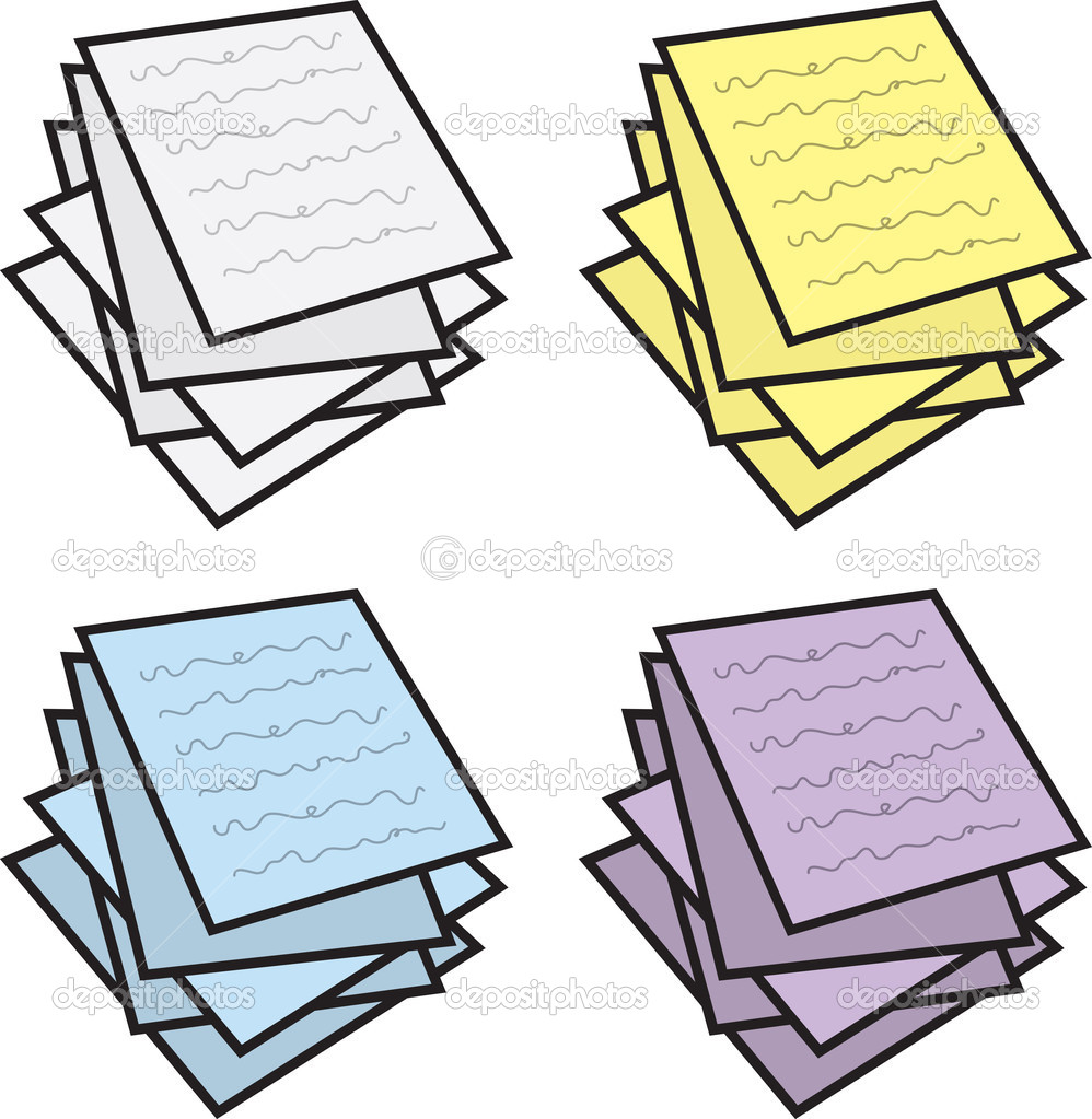 Stack Of Paper Notes In Various Colors  Vector By Milo827