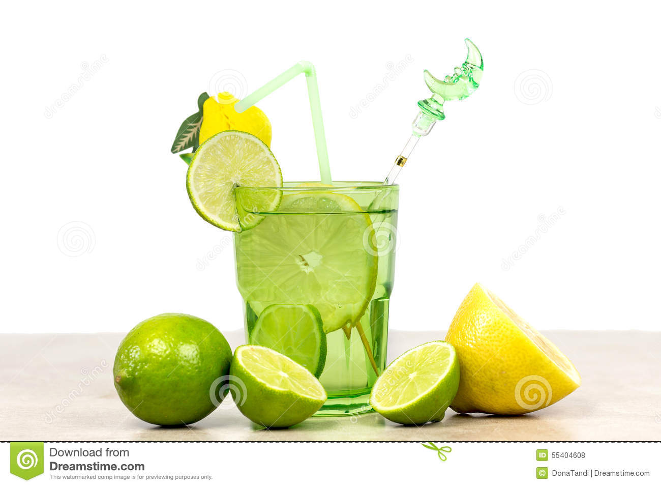 Stock Photo  Drink With Lime And Lemon