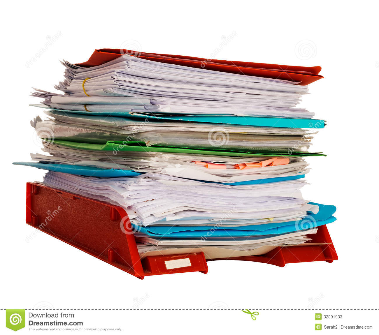 Stock Photos  Office Administration In Tray Aka In Tray Isolated Over    