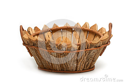 Wooden Bushel Empty Basket Stock Photo   Image  42273809
