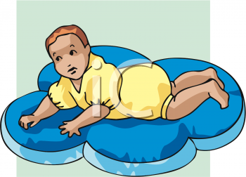0511 1001 1121 5426 Baby On A Fluffy Pillow Clipart Image Jpg