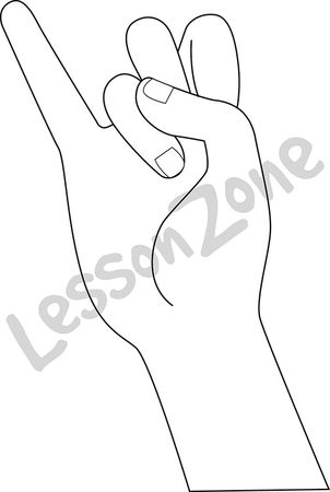 111353z01 Clipart American Sign Language I Bw01