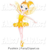 Clip Art Of A Dancing Ballerina Fairy Girl In A Yellow Tutu By Pushkin