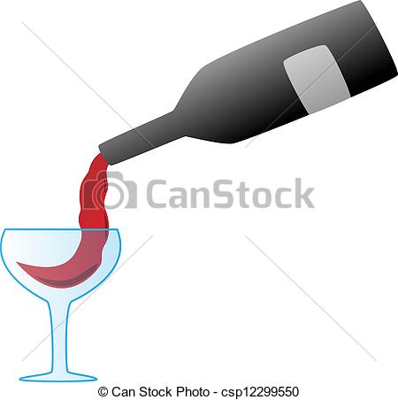Clipart Vector Of Pouring Wine   Pouring Red Wine From Bottle Into