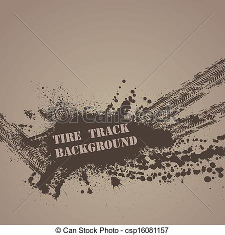 Clipart Vector Of Tire Track Background   Brown Background With Tire