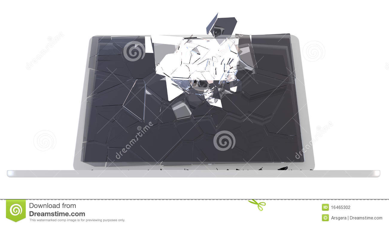 Computer Hack Concept   Damaged Pc Stock Photography   Image  16465302