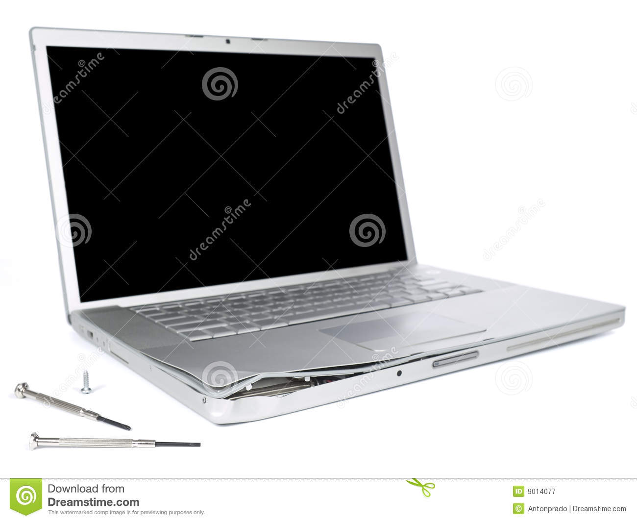 Damaged Laptop Royalty Free Stock Photography   Image  9014077