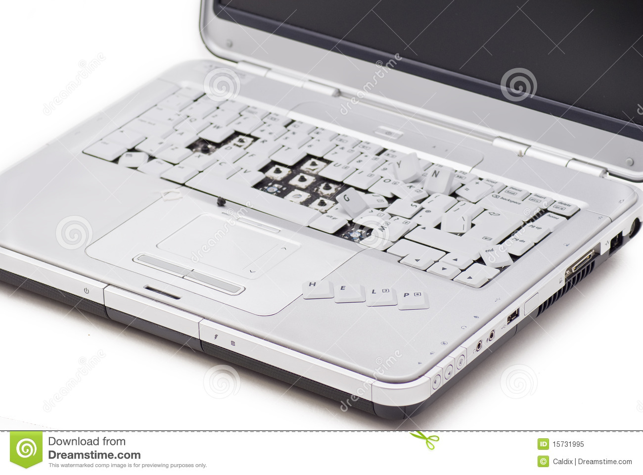 Damaged Laptop With Royalty Free Stock Photo   Image  15731995