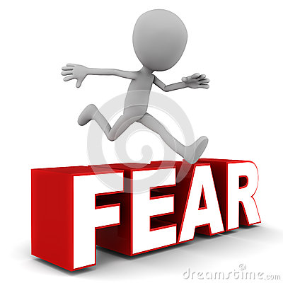 Fear Word Clipart Man Jumping Over Fear Word