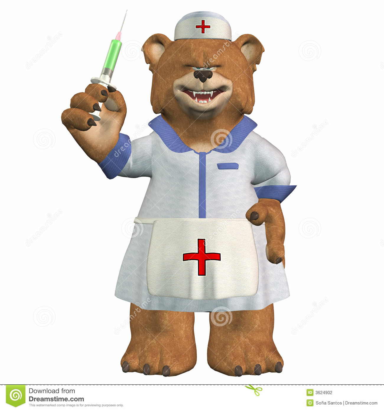 Female Nurse Bear With A Syringe Stock Photography   Image  3624902