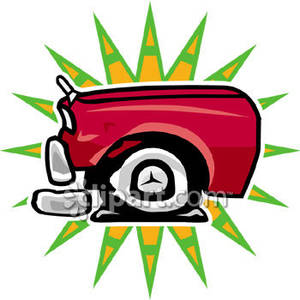 Flat Front Tire Royalty Free Clipart Picture