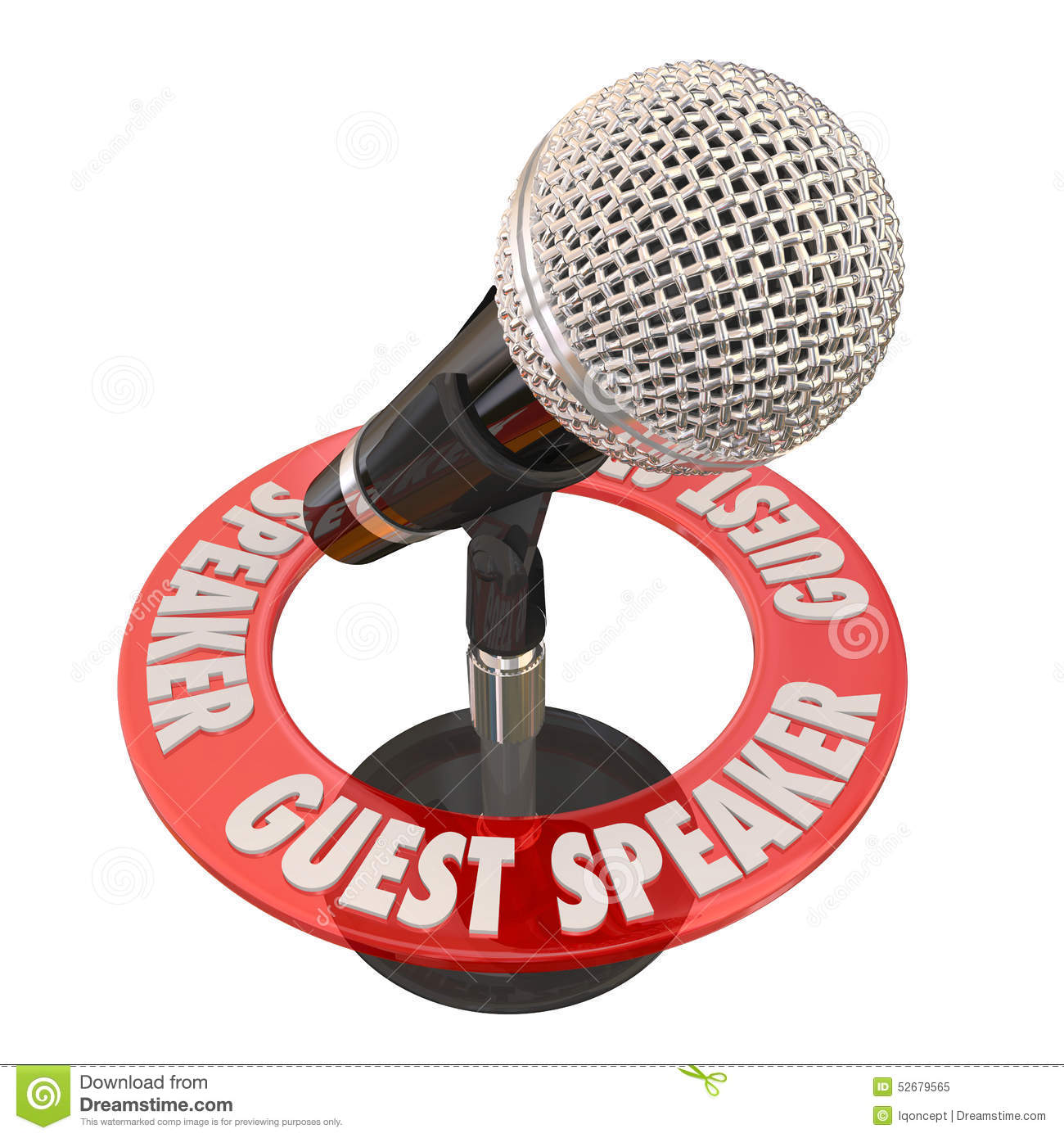 Guest Speaker Microphone Presentation Discussion Panelist Stock