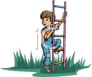 Little Boy Climbing A Ladder Royalty Free Picture Clipart   Free    