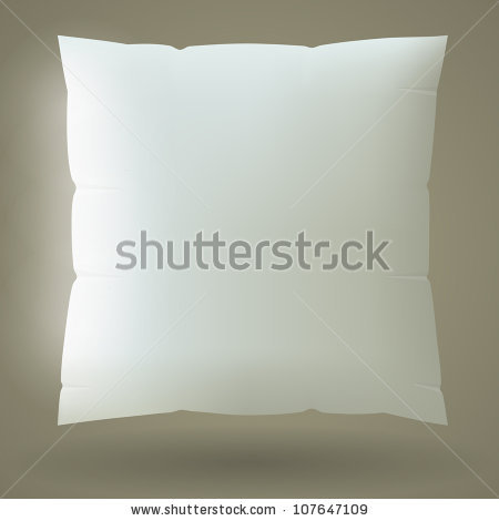 Picture Of A White Fluffy Pillow In A Vector Clip Art Illustration