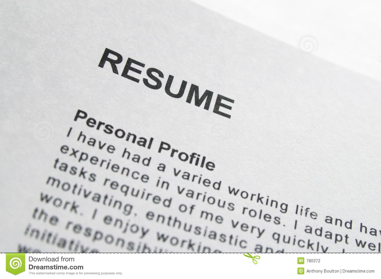 Resume Title Page Stock Photography   Image  780372