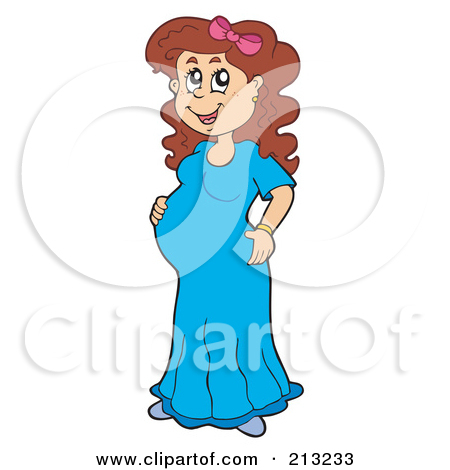 Royalty Free  Rf  Clipart Illustration Of A Pregnant Woman In A Blue