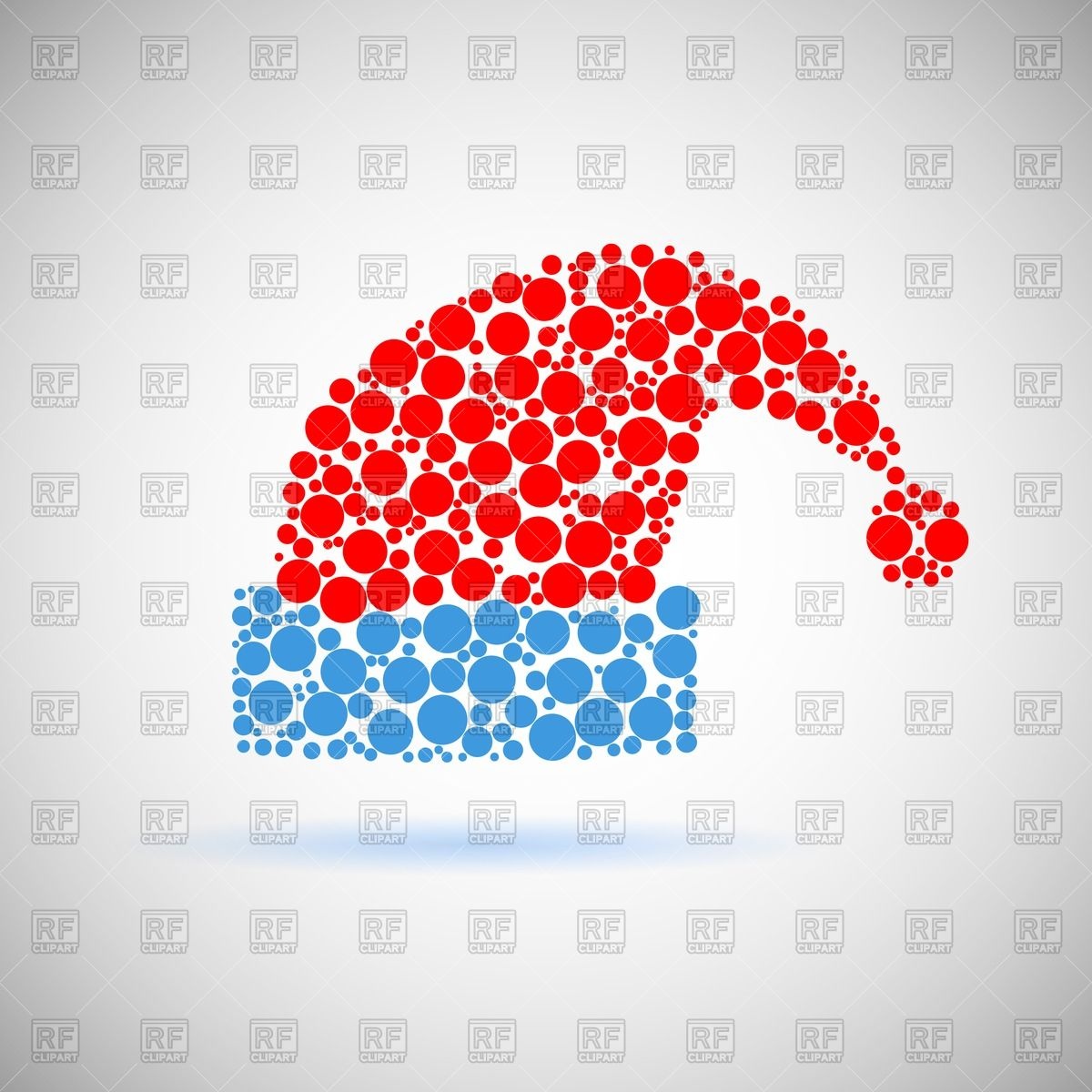 Santa Claus Red Hat Icon Made Of Circles Download Royalty Free Vector
