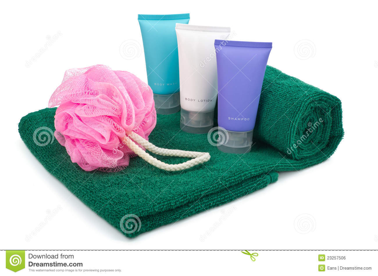 Toiletries On Towel Royalty Free Stock Image   Image  23257506