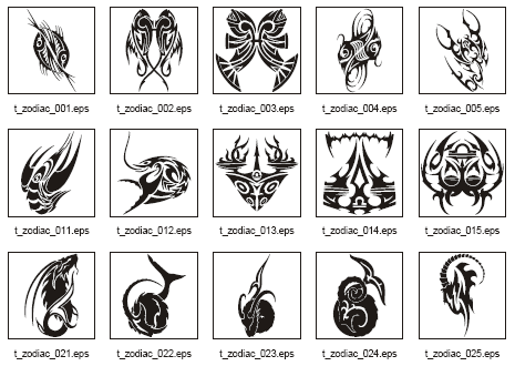 Tribal Zodiac Clipart Samples