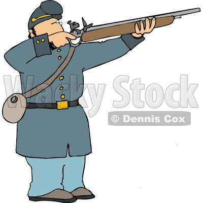 Union Soldier Aiming Rifle Clipart Illustration   Djart  5268