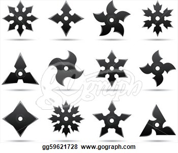 Vector Art   Twelve Different Ninja Stars  Clipart Drawing Gg59621728