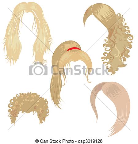 Vector Of Blond Hair Styling   Set Of Blond Hair Styling Csp3019128