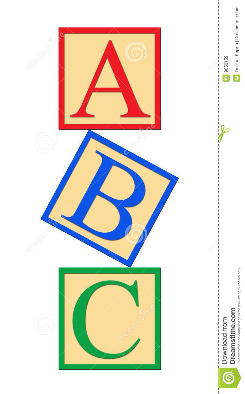Vertical Alphabet Blocks On White Background   Illustration