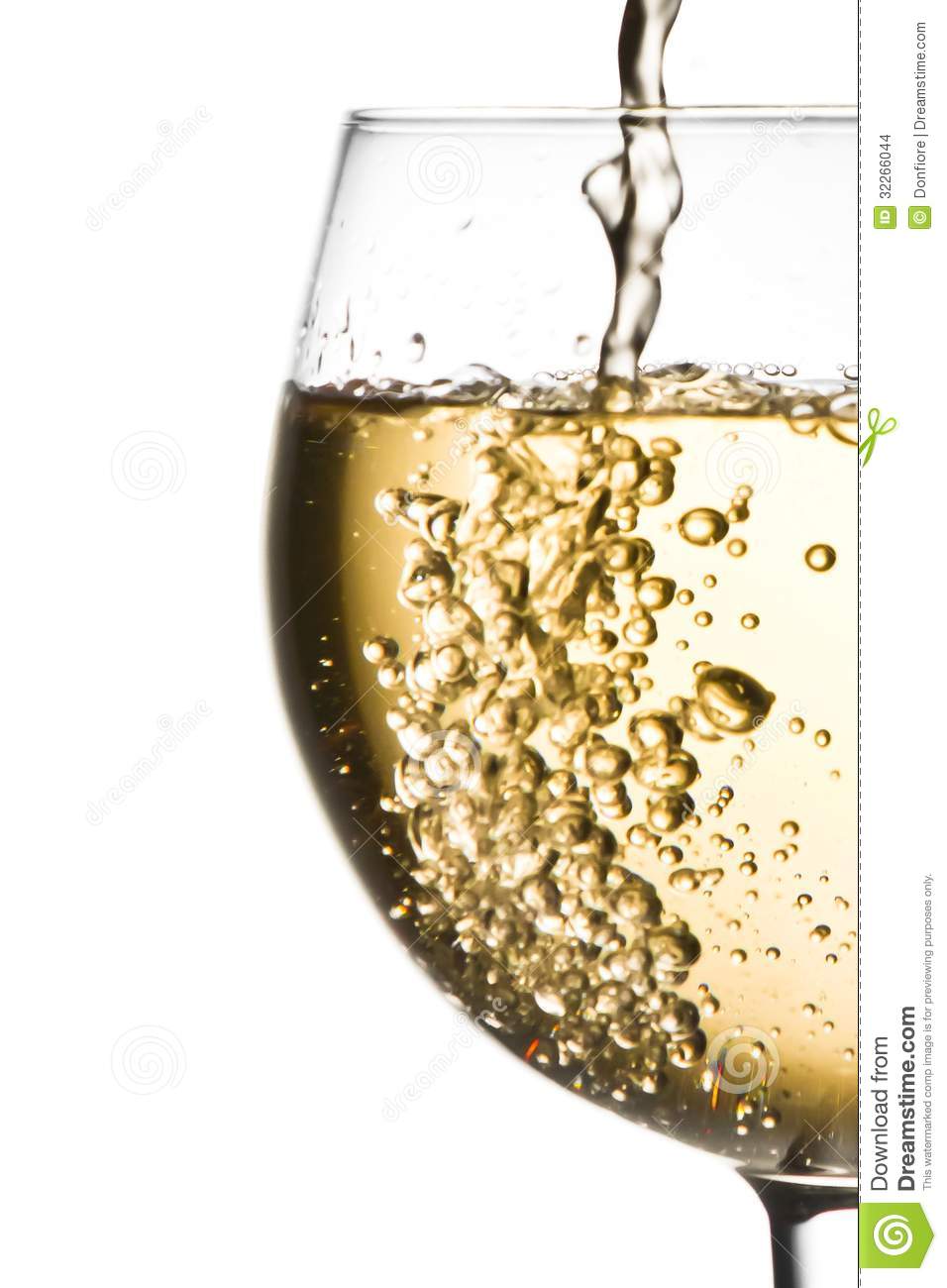 White Wine Pouring Into Half Glass With Space For Text Stock Images