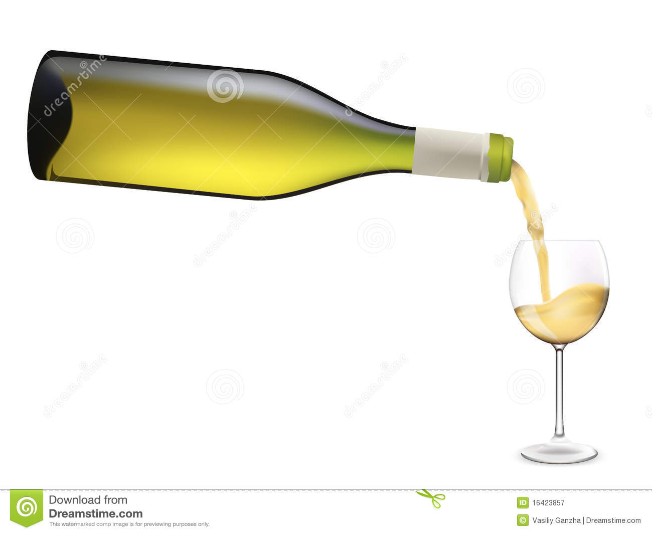 White Wine Pouring Into Wine Glass  Royalty Free Stock Photography