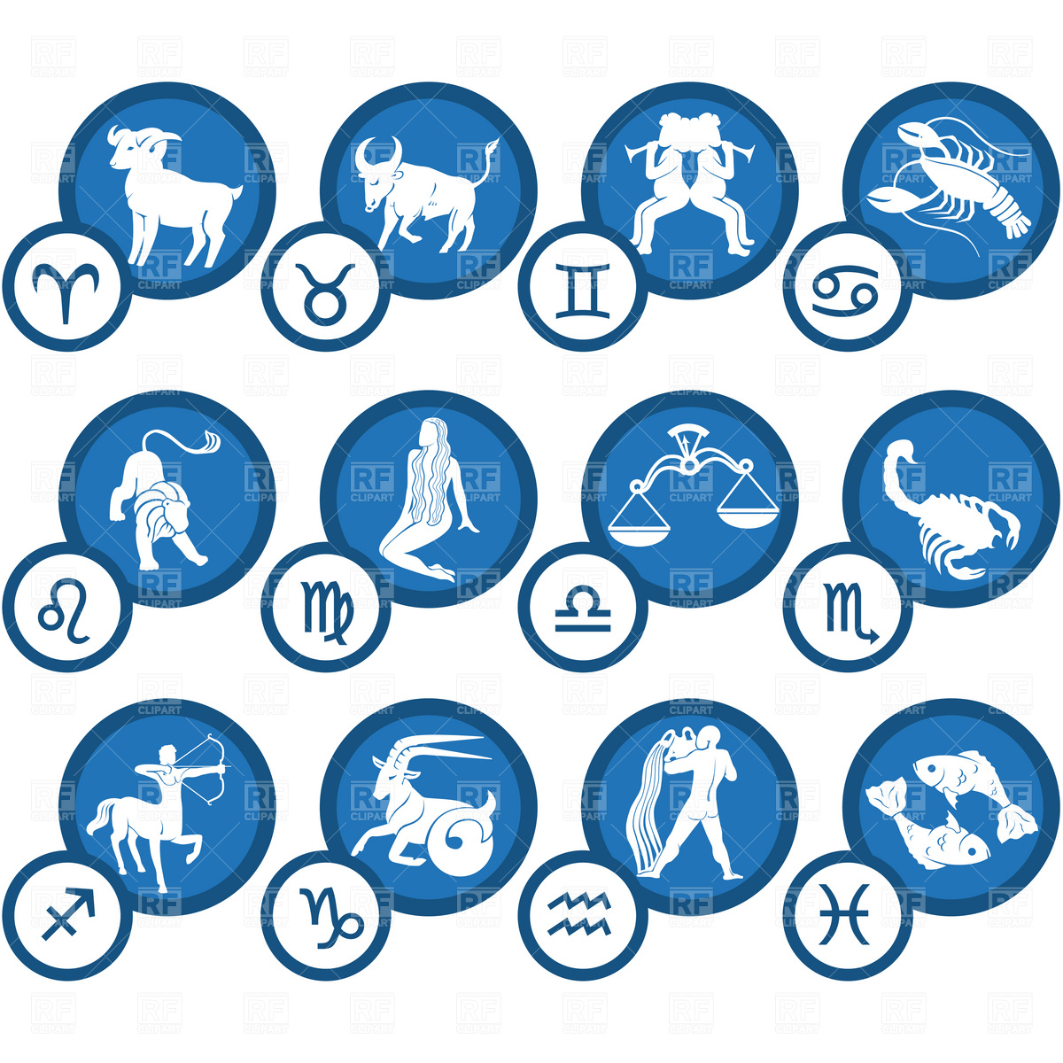 Zodiac Signs And Symbols Download Royalty Free Vector Clipart  Eps