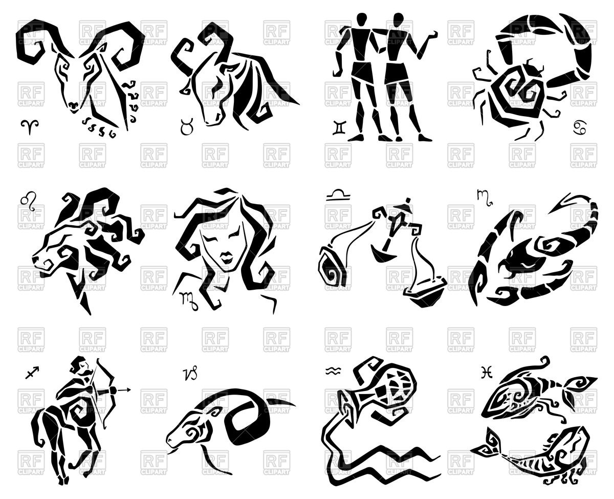 Zodiac Signs   Horoscope Icons 45545 Signs Symbols Maps Download