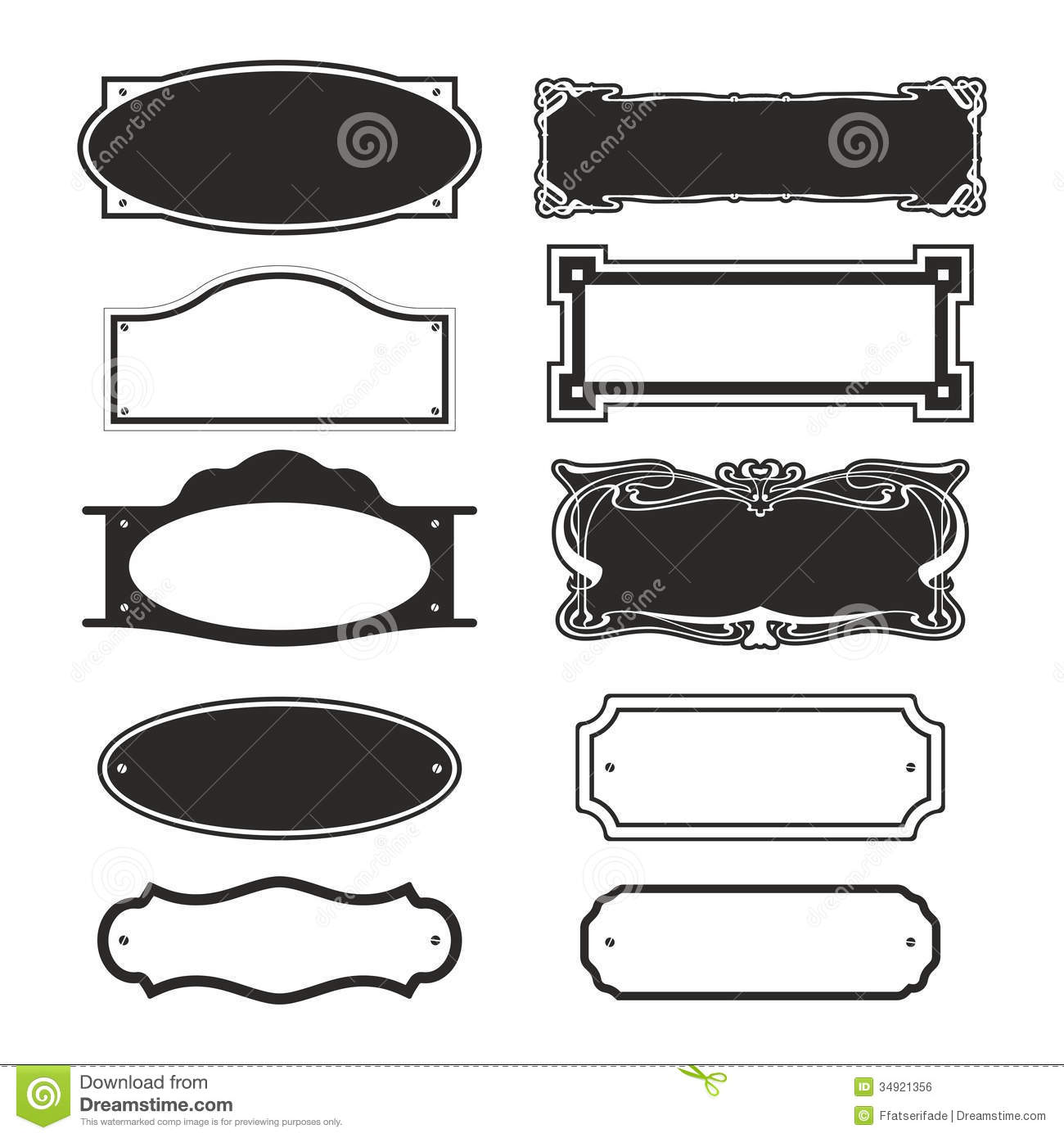 Abstract Illustration Of Different Doorbell Name Plates