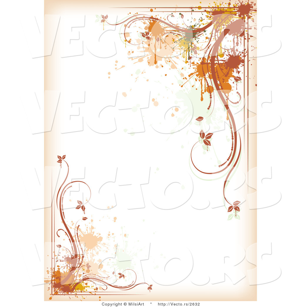    Autumn Background Design With Splatters And Vines By Milsiart    2632