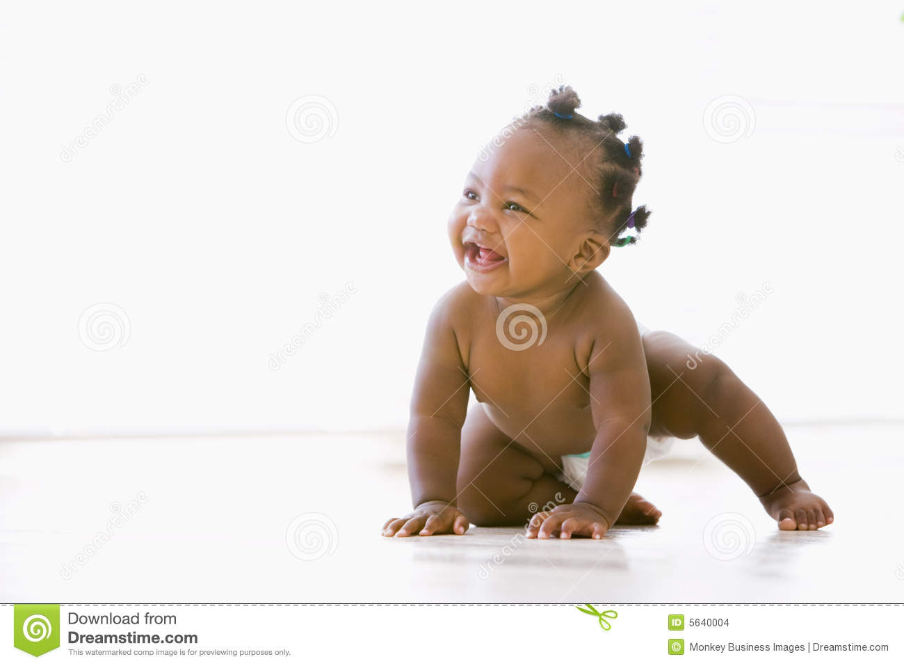 Baby Crawling Indoors Smiling Stock Images   Image  5640004