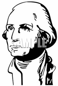 Black And White Line Drawing Of President Washington