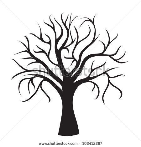 Black Tree Without Leaves On White Background Vector Image   Stock
