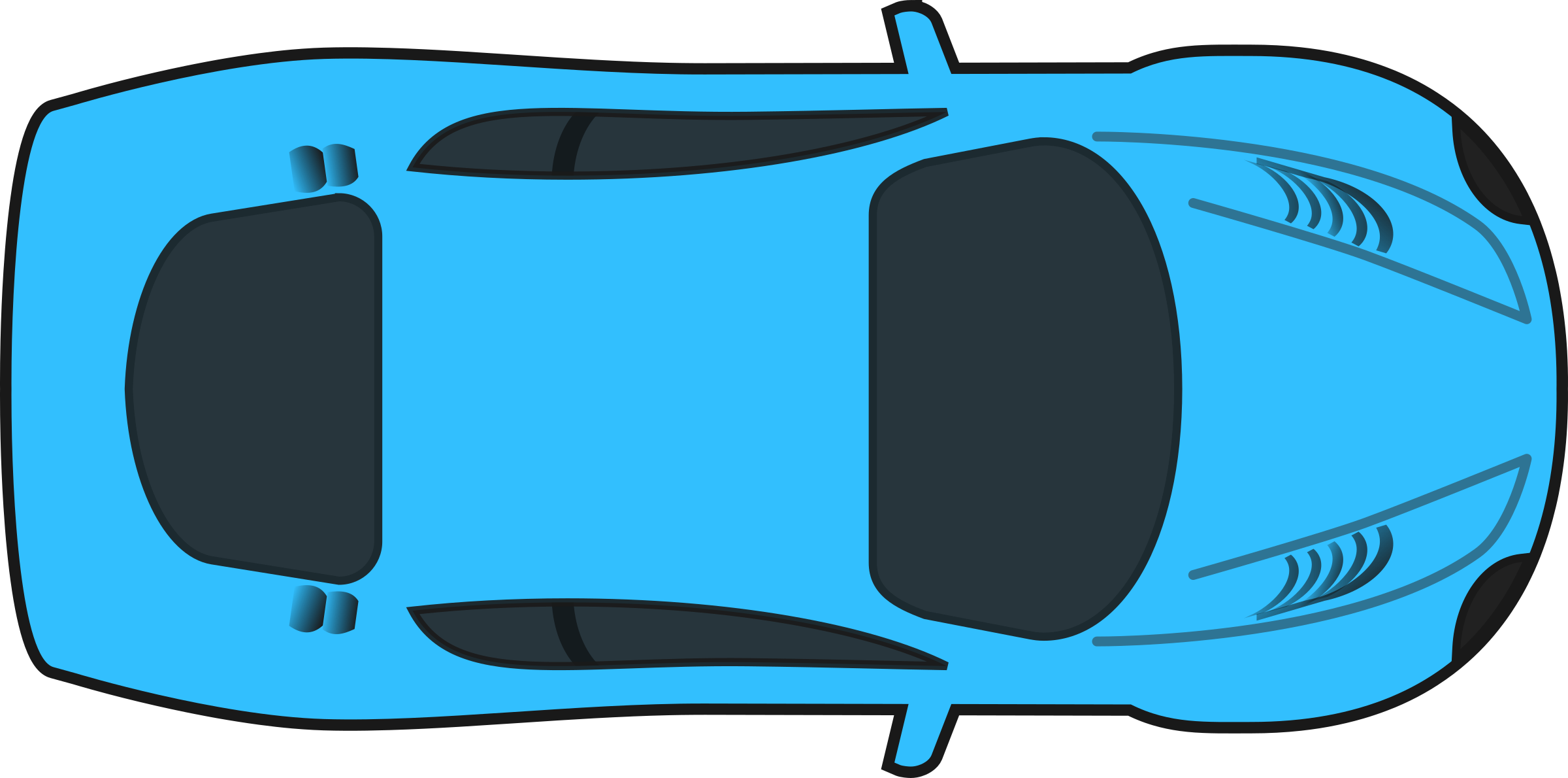 Blue Racing Car  Top View 