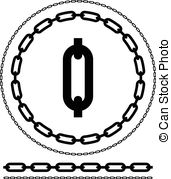 Chain Chain Link Silhouette Isolated  Circles And Straight Lines    