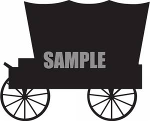 Covered Wagon Silhouette   Royalty Free Clipart Picture