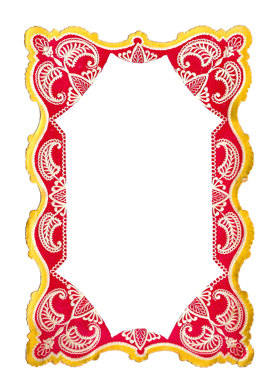 Digital Frame Clip Art Of Printable Red And Yellow Paper Frame Image